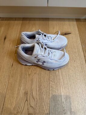Ladies 7 Under Armour Gemini Light Purple and White Mesh Trainers